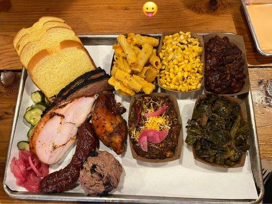 Socks Love BBQ Platter for 3. Delicious!!!