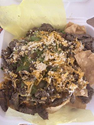 Asada nachos