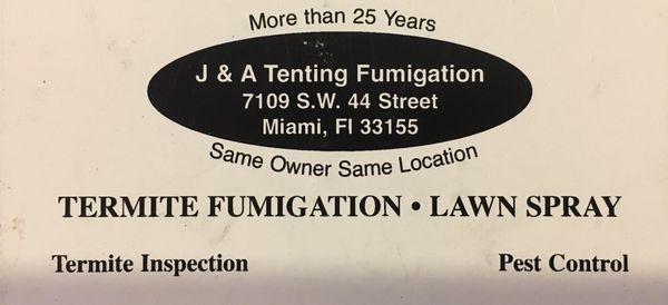 J & A Tenting Fumigation