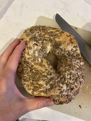 I love their flat sunflower bagels