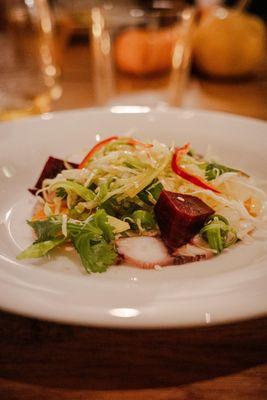 Octopus carpaccio salad