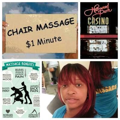 My advertisement for chair massage when at Hollywood Park Casino