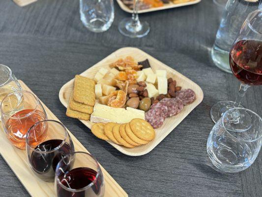 Charcuterie board & wine flight