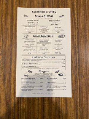 Updated menu 12/2020