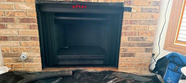 Firebox after its been refurbished with new torch bar and painted.