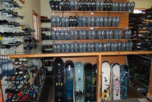 Huge selection of ski and snowboard rental equipment