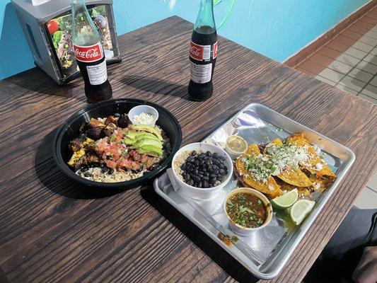 Bohemian Bowl, Tacos de Birria, Mexican Coke