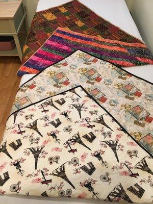 Donated handmade quilts