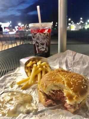 #1 Meal -  roast beef with Swiss with fries and a drink