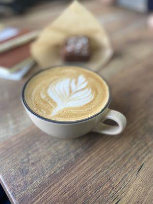 in-house mugs with beautiful latte art