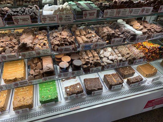 Dessert case full of delicious sin