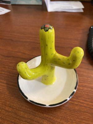 My adorable cactus ring holder