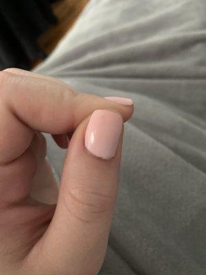 My nail isn't even clean underneath the polish