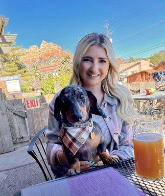 Outside dog friendly patio with Mountain View's