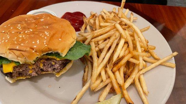 Cheeseburger and fries