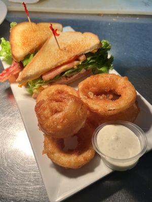 Club Sandwich w/ house made onion rings