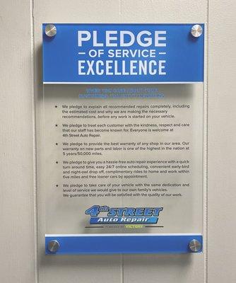 Pledge of Service Excellence