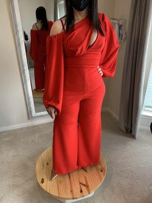 Custom Red Cutout Jumpsuit Special Occasion