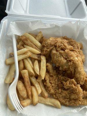 Chicken tenders and fries