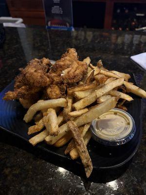 Chicken Fingers with Fries and Honey Mustard