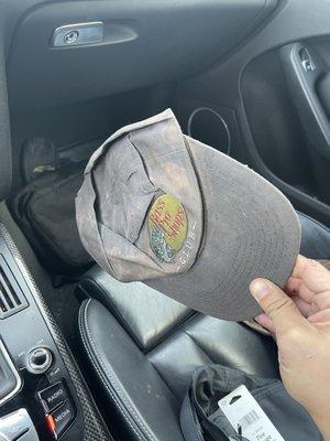 The hat I found wedged between my engine guard