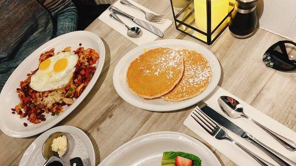 Fiesta Skillet comes with pancake, toast, or biscuit