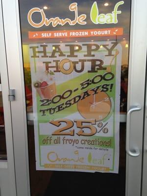 Happy Hour... Even at Orange Leaf!!