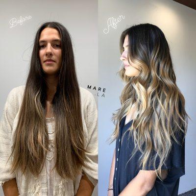 Haircut and full balayage by Mary Tran in Long Beach & Culver City