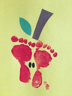 Footprint art from the infant room