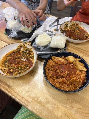 Pounded Yam and Egusi Jolof Rice