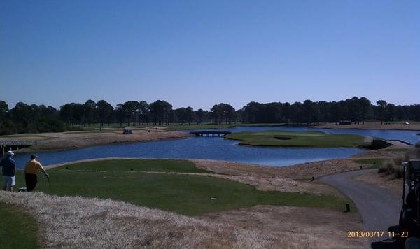 View from the tee at the Par 3 17th