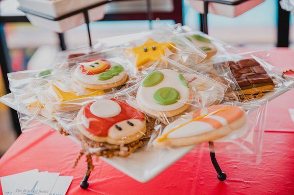 Super Mario themed sugar cookies