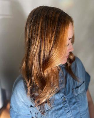 copper Balayage by Lacy , Balayage, Organic hair color, clean hair salon , non toxic beauty