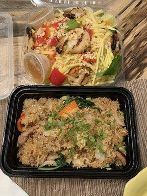 Basil Fried Rice & Shrimp Mango Salad!