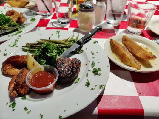 Half of the surf and turf special - we split the plate