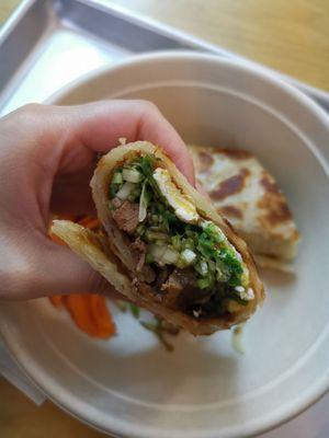 Scallion pancake burrito!