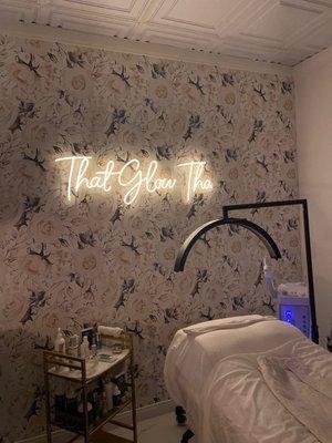 Such a cute facial room!