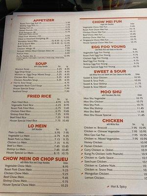 Current menu