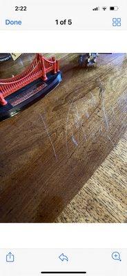 New scratches on furniture that was there beforel started using Clean to Perfection