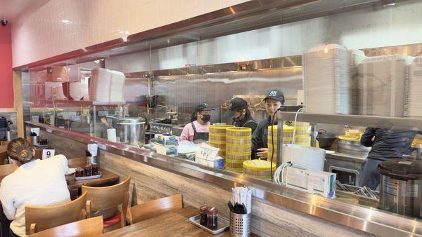 Kitchen seen thru dinning area