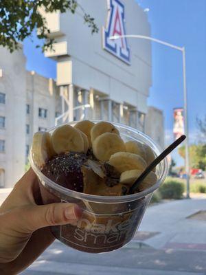 Raw pb acai bowl- I added almonds, chia and coconut!!