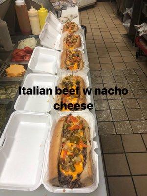 Italian beef with nacho cheese delicious ‍