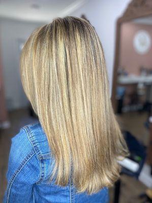 Full head of foil, toner and style