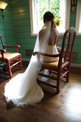 Back of the dress during our wedding.