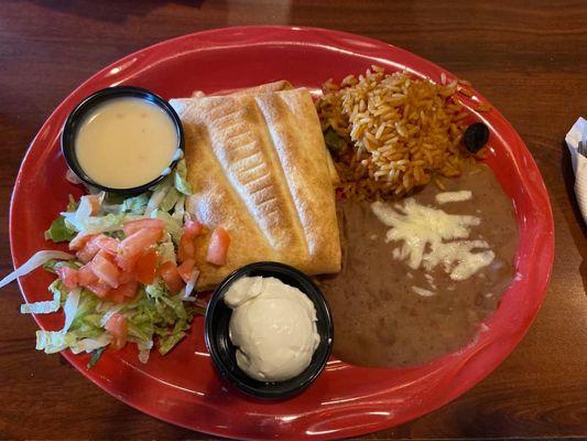 Chimichanga dinner. On special every Wednesday!