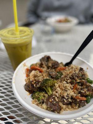 Spicy Korean Steak Bowl and Daily Detox Fresh Juice