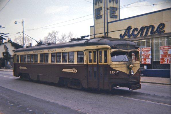 Red Arrow PCC Trolley car -- State Street Media PA, 1966