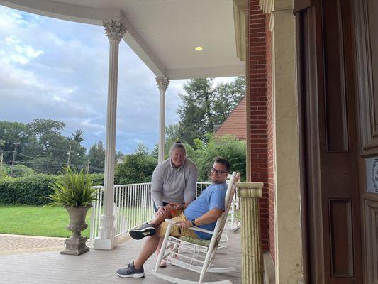 Chilling on the front porch after dinner