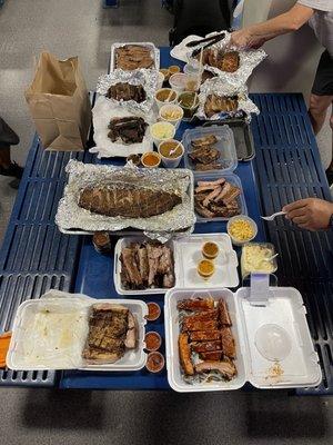 The ribs from our "rib fest" competition at work. You can easily tell which ones are from Jazzy's! Ribs