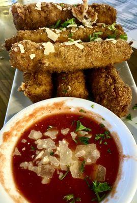 Basil Mozzarella Sticks. Amazingly good.